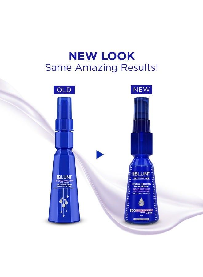 BBLUNT Intense Moisture Hair Serum with Vitamin E & Jojoba Oil* - 70 ml 30x Frizz Reduction for Upto 72 Hours* | 31x Smoother Hair in Just 1 Use* - Image 4